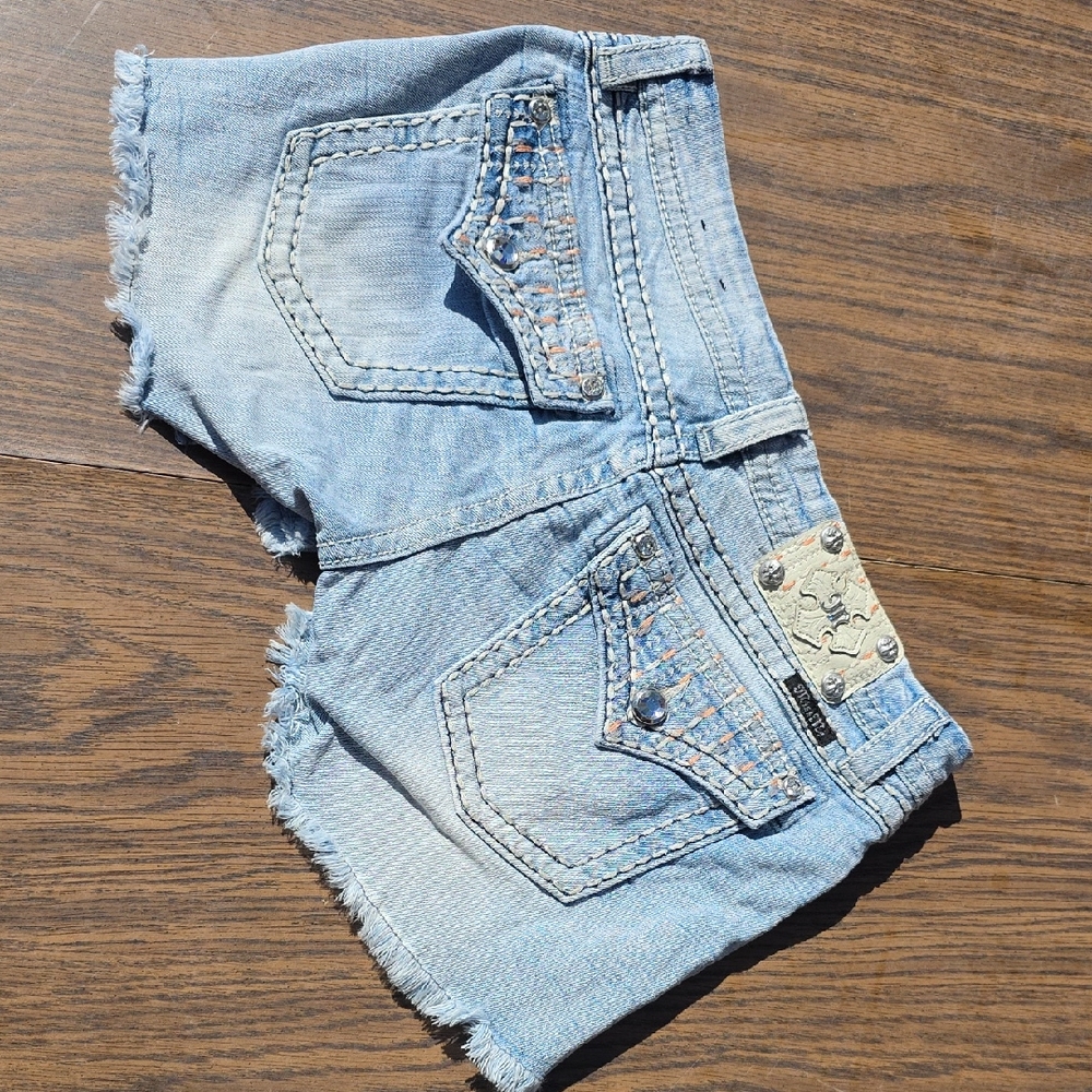 Miss Me Light Blue Denim Shorts